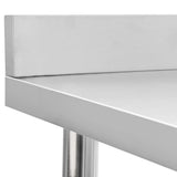 Kitchen Work Table with Backsplash 60x60x93 cm Stainless Steel 51185