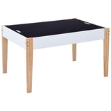 3 Piece Kids Storage Chalkboard Table Chair Set Black and White 286189