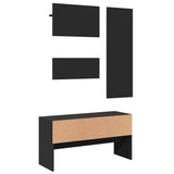 4 Piece Hallway Furniture Set Black Engineered Wood 847920