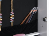 Jewelry Cabinet Standing Mirror Full Length Makeup Lockable Armoire Storage Organizer White T3398P344383