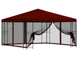 Garden Gazebo with Sidewalls 3 x 3 m Burgundy 900347