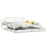 Daybed with Trundle and Drawers without Mattress White 80x200 cm 3302240