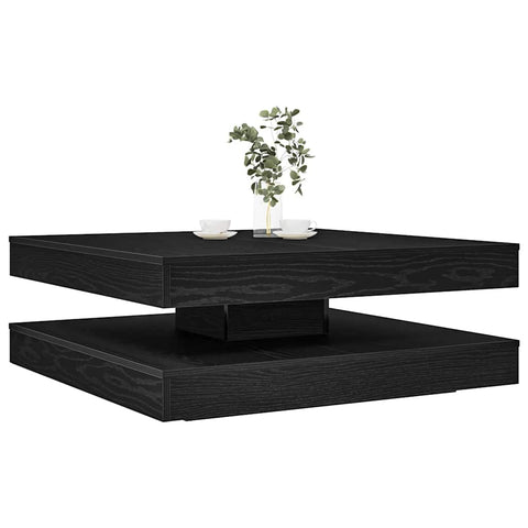 ZNTS Coffee Table 360-Degree Rotatable Black Oak 90x90x34.5 cm 3321352