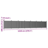 Fence Panel Grey 1218x186 cm WPC 3282795