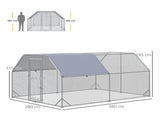 Walk in Chicken Run Chicken Coop Hen House Outdoor with Roof for 10-12 Chickens, 380 x 280 x 195cm T3398P551784