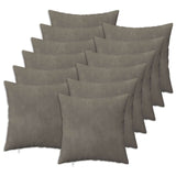 Cushion with Pillow HEERLEN 12 pcs Light Grey Velvet 926928