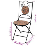 ZNTS Folding Bistro Chairs 2 pcs Ceramic Terracotta 41529