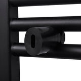 Black Bathroom Central Heating Towel Rail Radiator Straight 480x480mm 141904