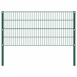 Fence Panel with Posts Iron 1212x80 cm Green 278610