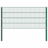 Fence Panel with Posts Iron 176,5x80 cm Green 144933