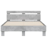 Bed Frame with LED without Mattress Concrete Grey 135x190 cm Double 3207570