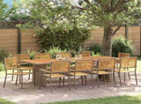 Garden Dining Set 11 pcs Grey and Brown Poly Rattan 3365449