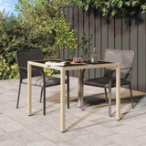 Garden Table Beige 90 x 90 x 75 cm Poly Rattan 362536