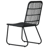 Dining Set Black Poly rattan 5-piece Stackable Dining Set 3060251