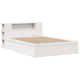 Bed Frame without Mattress White 140x190 cm Solid Wood Pine 3323423