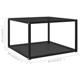 Coffee Table Black Tempered glass, powder-coated steel 60x60 cm 322888