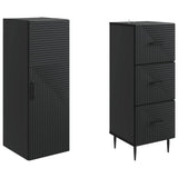 Cabinet Set 2 pcs Black 33 x 34.5 x 90 cm Engineered Wood 3416647