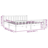 Bed Frame without Mattress Black Solid Wood 160x200 cm 810693