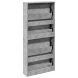 Shoe Cabinet with Mirror 4-Layer Concrete Grey 63x17x134 cm 3228275