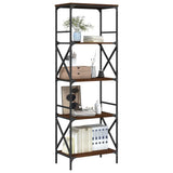 Bookcase 5-Tier Brown Oak 59x35x171 cm Engineered Wood 837626
