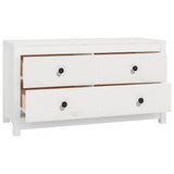 Side Cabinet White 100x40x54 cm Solid Wood Pine 821775