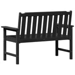 Garden Bench with Cushion Black 120 x 59 x 88cm HDPE 42006602