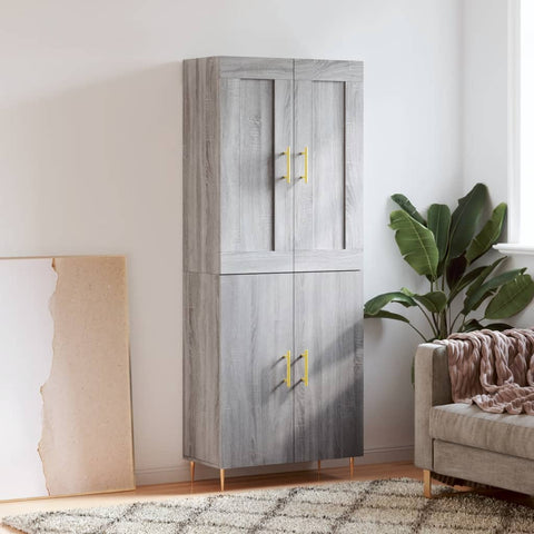 Highboard Grey Sonoma 69.5x34x180 cm Engineered Wood 3199551
