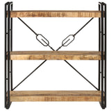 3-Tier Bookcase 77x30x80 cm Solid Wood Mango and Iron 351106