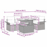 Garden Sofa Set with Cushion 6 pcs Black Poly rattan 3357020