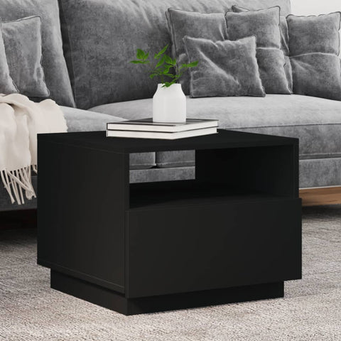 ZNTS Coffee Table with LED Lights Black 50x49x40 cm 839827