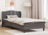 Bed Frame with Headboard Grey 90 x 190 cm Faux Leather 3415268