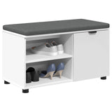 Hall Bench White 80 x 38 x 46 cm Engineered Wood and Fabric 891504