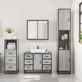3 Piece Bathroom Furniture Set Grey Sonoma Engineered Wood 3301023