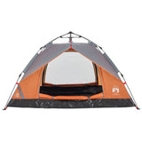 Camping Tent Dome 3-Person Grey and Orange Quick Release 4004195