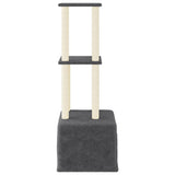 Cat Tree with Sisal Scratching Posts Dark Grey 133.5 cm 172084