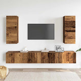 4 Piece TV Cabinet Set Wall-mounted Old Wood Engineered Wood 3329017