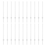 Fence Posts Height Adjustable Manual 44 pcs Silver 140 cm Steel 3335954