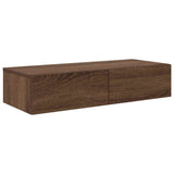 ZNTS Wall Shelf with Drawers Brown Oak 80x33x17 cm Engineered Wood 859983