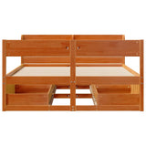 Bed Frame without Mattress Wax Brown 135x190 cm Solid Wood Pine 3307139