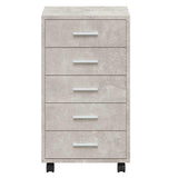 Drawer Cabinet with Castors Concrete Grey Engineered Wood 342672
