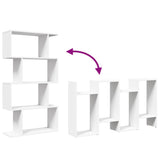 Room Divider Bookcase 4-Tier White 70x24x129 cm Engineered Wood 858102