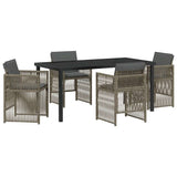 Garden Dining Set 5 pcs Grey Powder-Coated Steel 3380655