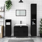 Bathroom Cabinet Black 80x33x60 cm Engineered Wood 831653