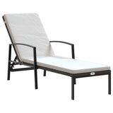 Sun Lounger With Table Set of 3 Brown 317642