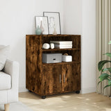 Rolling Cabinet Smoked Oak 60x48x81 cm Engineered Wood 853168