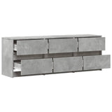 TV Cabinet with LED Concrete Grey 140x34x50 cm Engineered Wood 3307922