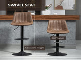 Bar Stools Set of 2, Swivel Counter Height Barstools with Back, Adjustable Bar Chairs, Breakfast T3398P344232