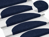 Stair Mats Self-adhesive 30 pcs 56x17x3 cm Navy Half Round 3365689