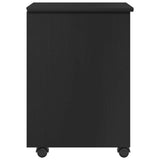Rolling Cabinet Black 34 x 39 x 56 cm Solid Pine Wood 42028343
