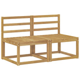 2 Piece Outdoor Middle Sofa Solid Acacia Wood White 901462
